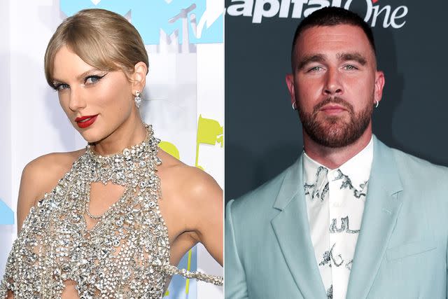 <p>Bryan Bedder/Variety via Getty; Chris Polk/Variety/Penske Media via Getty</p> Taylor Swift and Travis Kelce