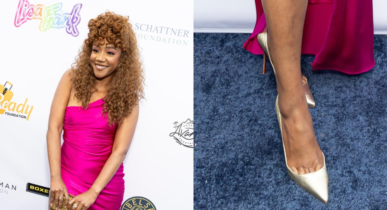 Tiffany Haddish Pays Homage To The 80s In High Shine Gold Christian