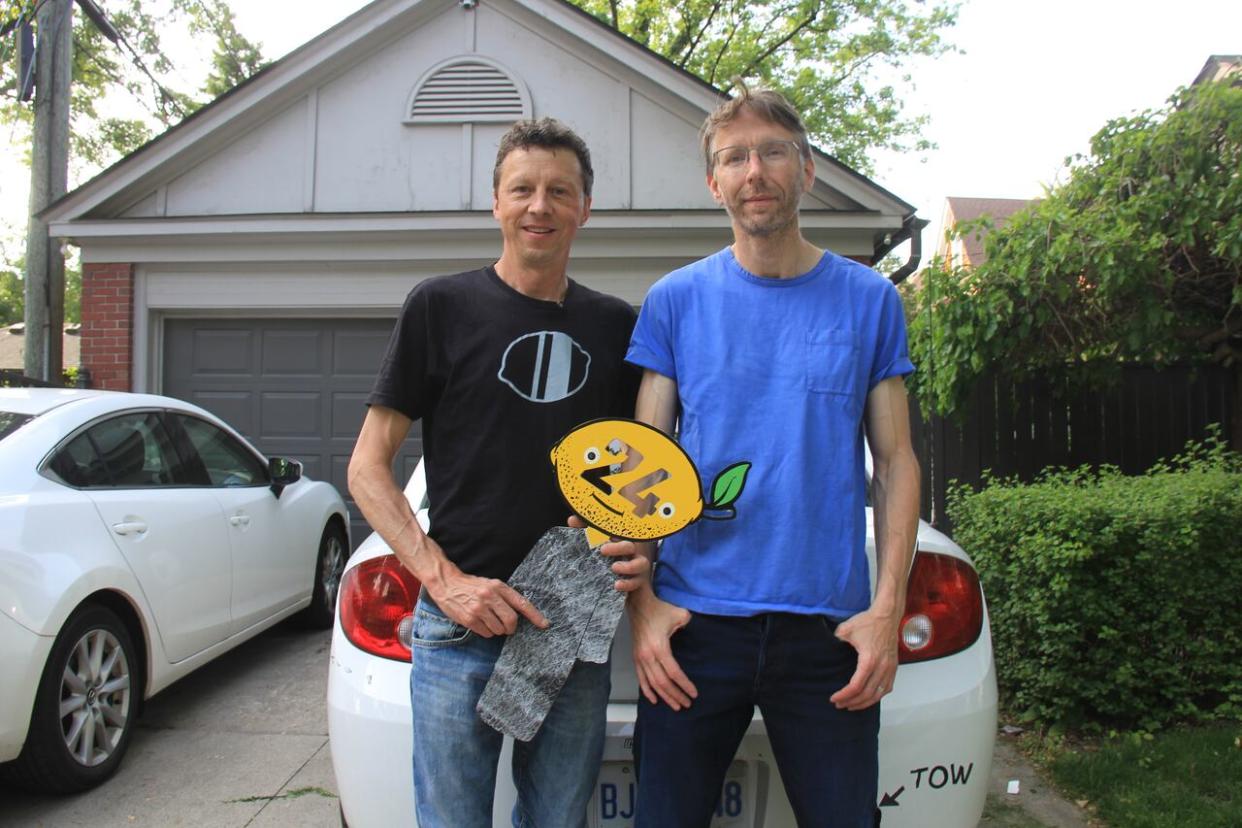Grant Smith and Michael Schmidlin are the two-person team that drove Buckle Up Buckaroo in a recent car race specifically for 