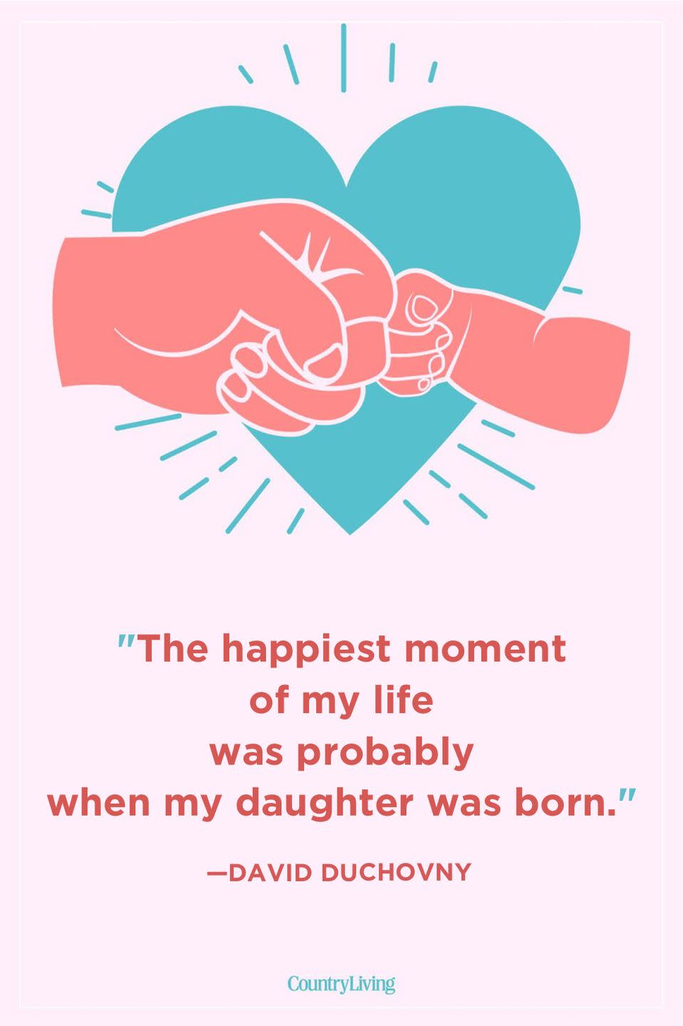 <p>"The happiest moment of my life was probably when my daughter was born."</p>