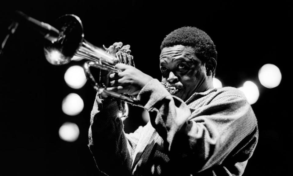 Hugh Masekela on stage in 1980