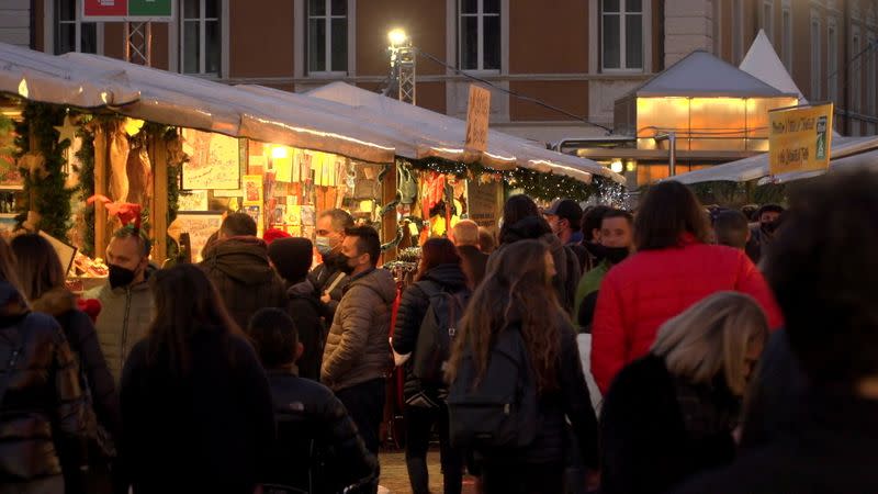 FILE PHOTO: Christmas markets begin opening in Italy despite fears of growing COVID-19 infection numbers