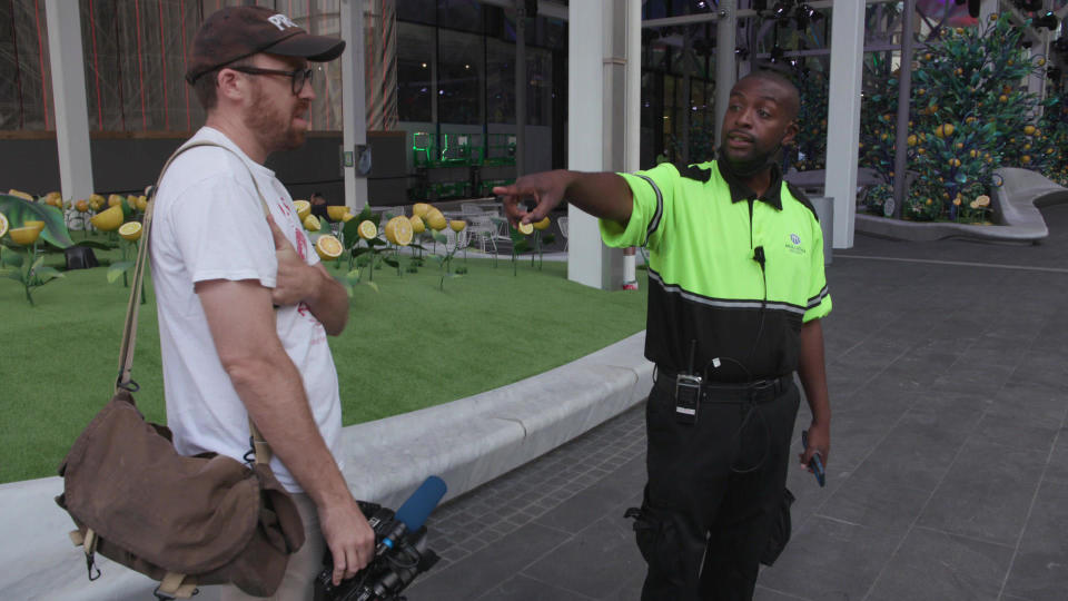 Busted! John Wilson and his camera encounter an occupational hazard.  / Credit: CBS News