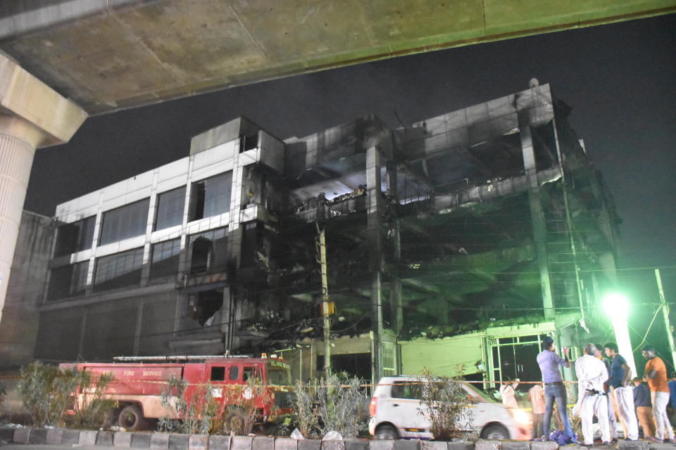 A fire in a New Delhi commercial building on May 13, 2022 left 27 dead and 12 injured. / Credit: Arshad Zargar