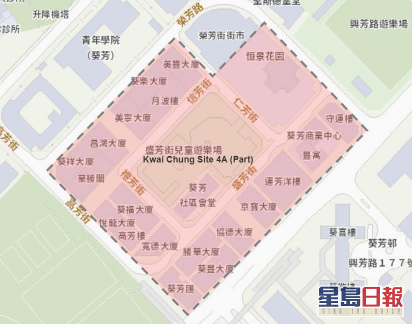 葵青盛芳街遊樂場一帶樓宇的居民都可獲發快速測試包。