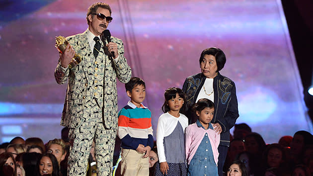 Will Ferrell and his "family" at Sunday's MTV Movie Awards show