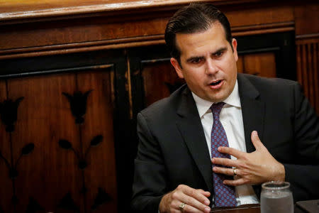 Puerto Rico Governor Ricardo Rossello speaks during an interview in New York City, U.S., November 2, 2017. REUTERS/Brendan McDermid