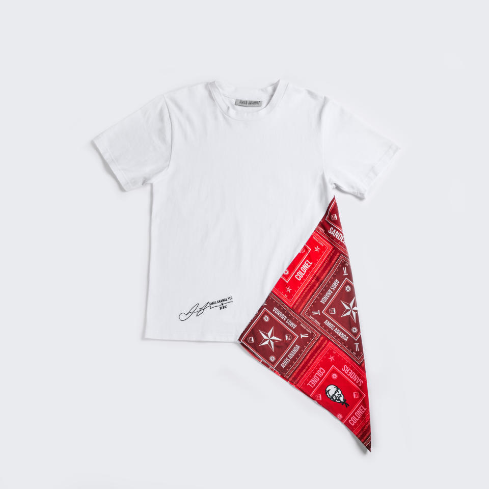 This Asymmetric Colonel Sanders Shirt is super limited, only five pieces up for sale! (Photo: KFC X AMOS ANANDA)