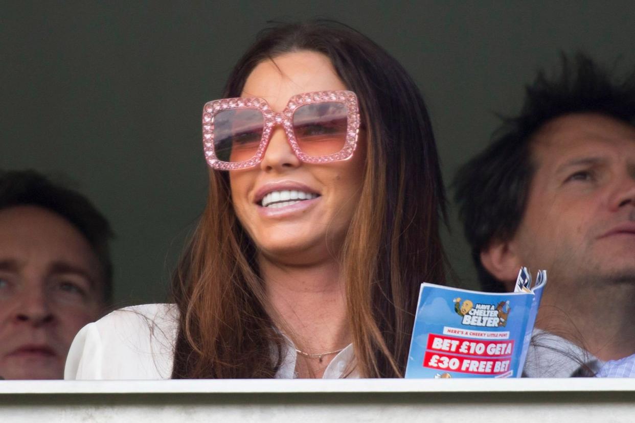 Slammed: Katie Price faced backlash from fans for her Cheltenham Festival outfit and social media post: REX