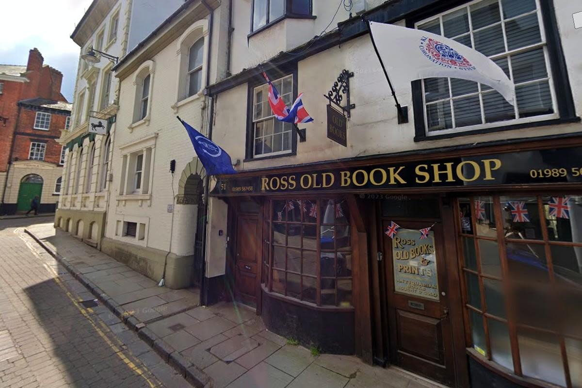 The Ross Old Book Shop, Ross-on-Wye, closed since 2020 and has had no commercial takers since <i>(Image: Google Street View)</i>