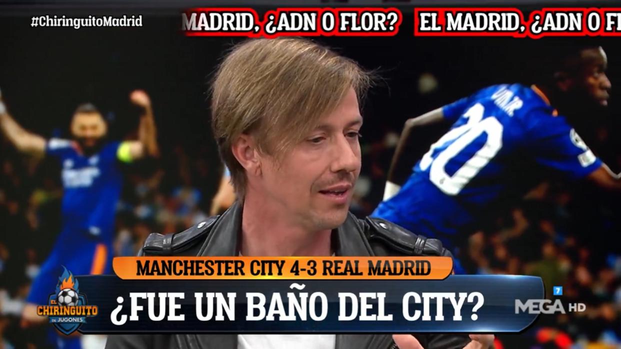 Guti durante su intervención en ‘El Chiringuito’ hablando del Manchester City-Real Madrid. (Foto: Atresmedia).