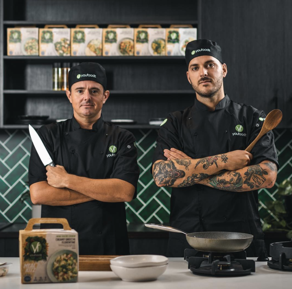 Kitchen flex: James is part of the innovative team bringing the first zero-prep meal service to Australia. Photo: James Demos Instagram