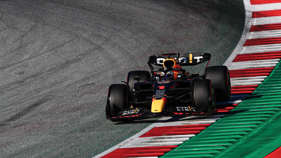 Red Bull's Max Verstappen fights for victory in the Austrian Grand Prix. Spielberg, July 2022. Credit: PA Images