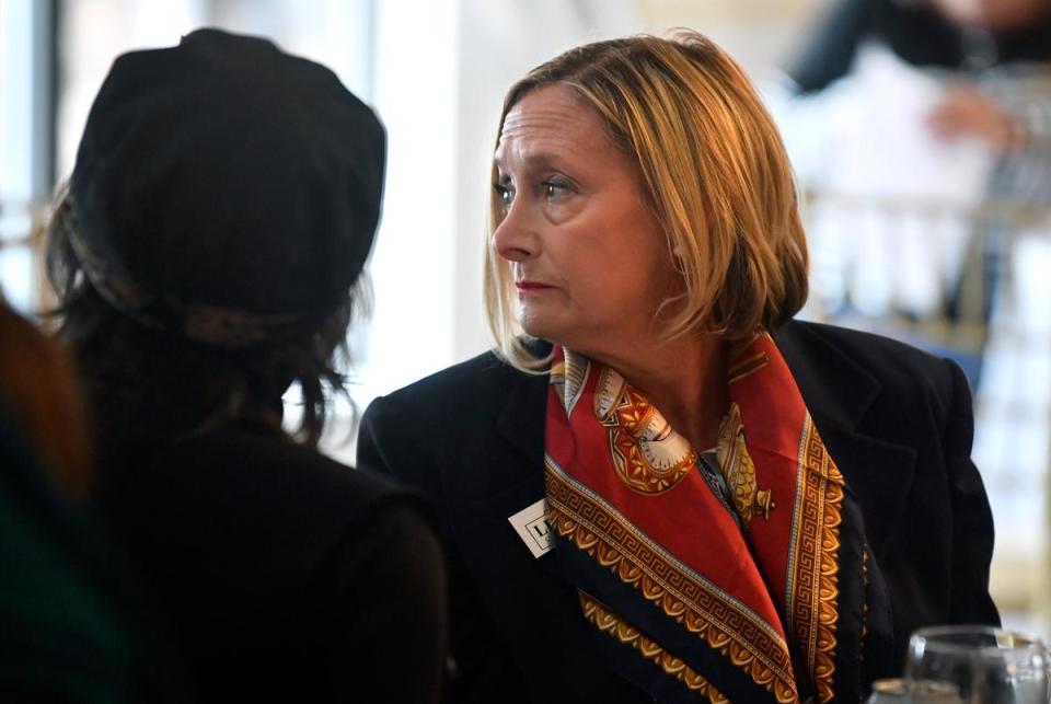 Texas House District 71 challenger Liz Case attends the monthly meeting of the Texas Retired Teachers Association Region 14 chapter at the Abilene Country Club Thursday Feb. 8, 2024.