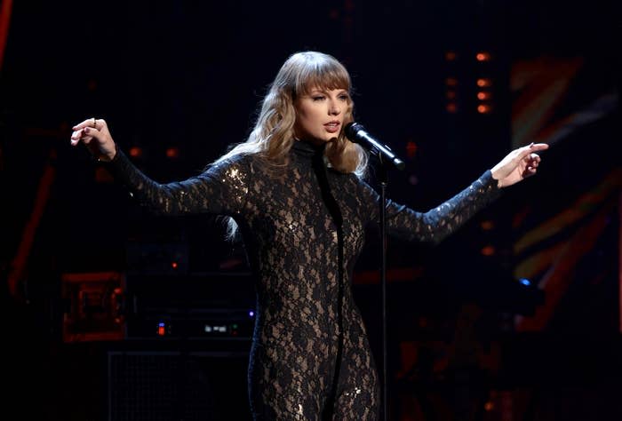 Taylor Swift performs onstage during the 36th Annual Rock & Roll Hall Of Fame Induction Ceremony at Rocket Mortgage Fieldhouse on Oct. 30, 2021.