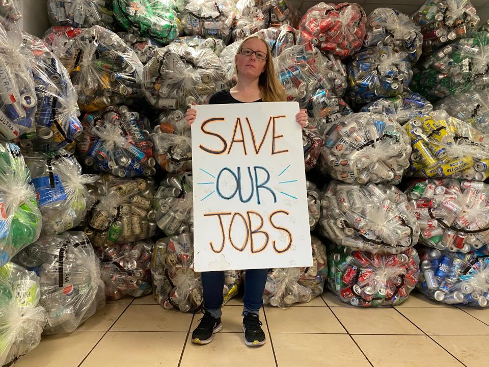 Jade Eddy, the owner of MT Returnables in Queensbury, NY, wants New York to increase the percentage bottle redemption companies receive for recycling containers.