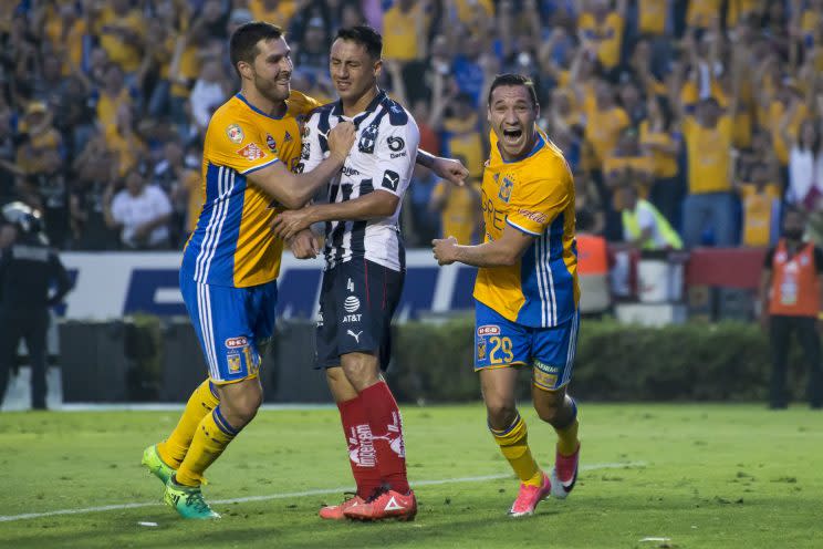 Tigres le pasó por encima a Monterrey en la ida de los cuartos de final. Foto: Getty Images