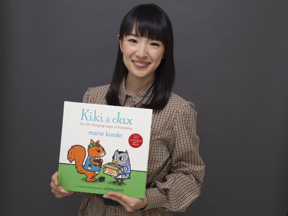 Author and television personality Marie Kondo poses for a portrait to promote her children's book "Kiki & Jax: The Life-Changing Magic of Friendship" on Monday, Nov. 4, 2019, in New York. (Photo by Andy Kropa/Invision/AP)