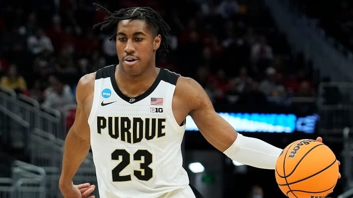 This March photo shows Jaden Ivey of the Purdue Boilermakers in the 2022 NCAA Men’s Basketball Tournament at Fiserv Forum in Milwaukee, Wisconsin. (Photo: Patrick McDermott/Getty Images)