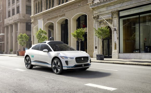 Waymo's self-driving Jaguar I-PACE electric SUV.