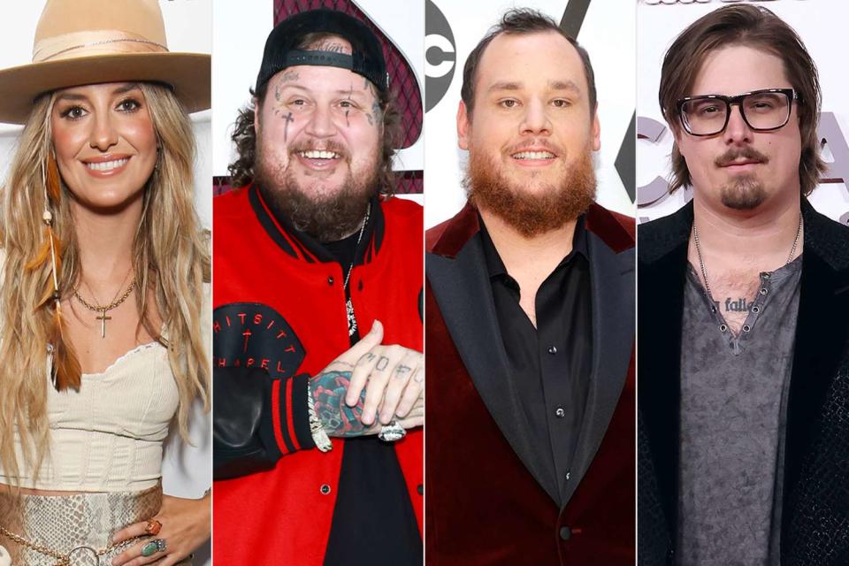 <p>Rob Kim/Getty, Emma McIntyre/Getty, Jason Kempin/Getty, Taylor Hill/FilmMagic</p>  Lainey Wilson, Jelly Roll, Luke Combs and HARDY