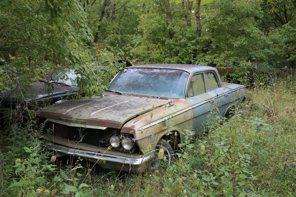 <p>This 1962 Chevrolet Impala has been at Ron’s Auto Salvage for a long time and is gradually sinking into the dirt. It appears to be quite a solid car but being that close to the ground won’t do its floorpan any favors in the long run.</p><p>1962 was a record year for Chevrolet, with production topping <strong>two million</strong> units for the first time. Sales would continue to grow for the following three years.</p>
