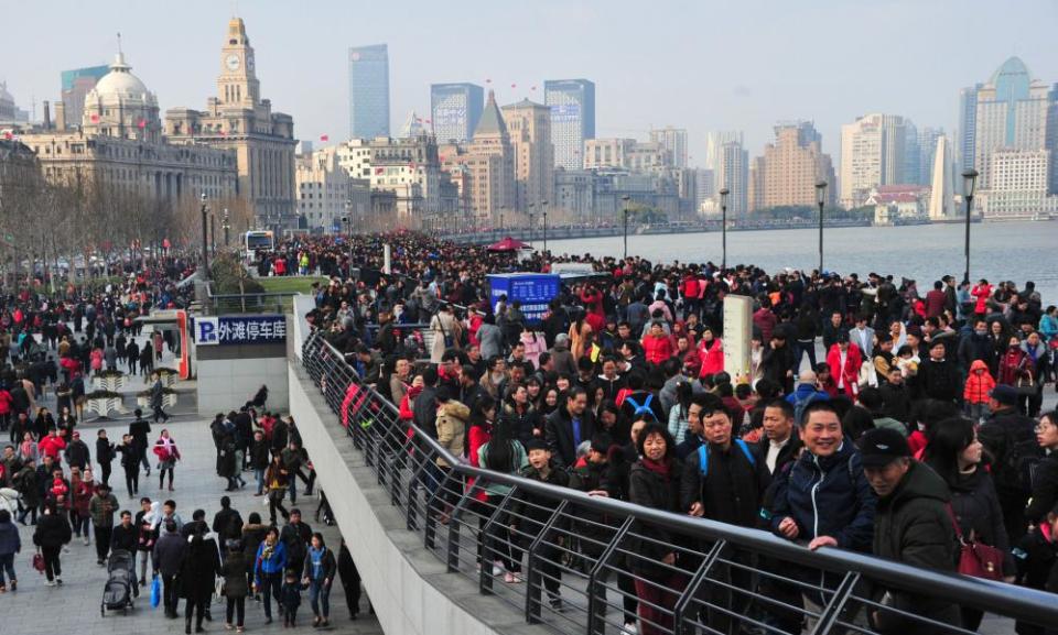 ‘Beautification’ process … Shanghai during the Chinese New Year holiday in February.