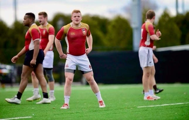 Sam Norton also exuded a presence on the turf while playing rugby at Boston College.