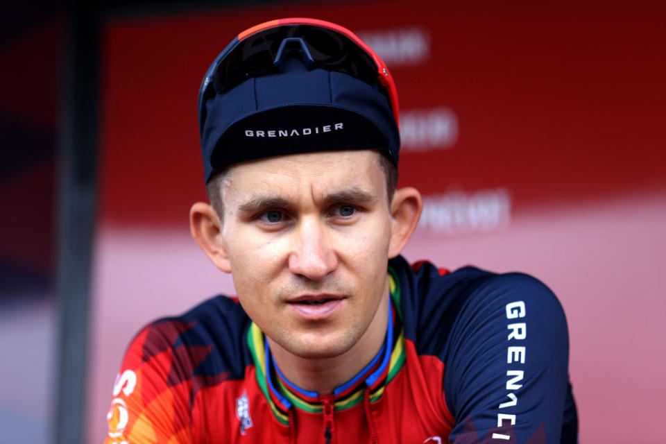 Michal Kwiatkowski during the countdown to the 2023 Tour de Franace