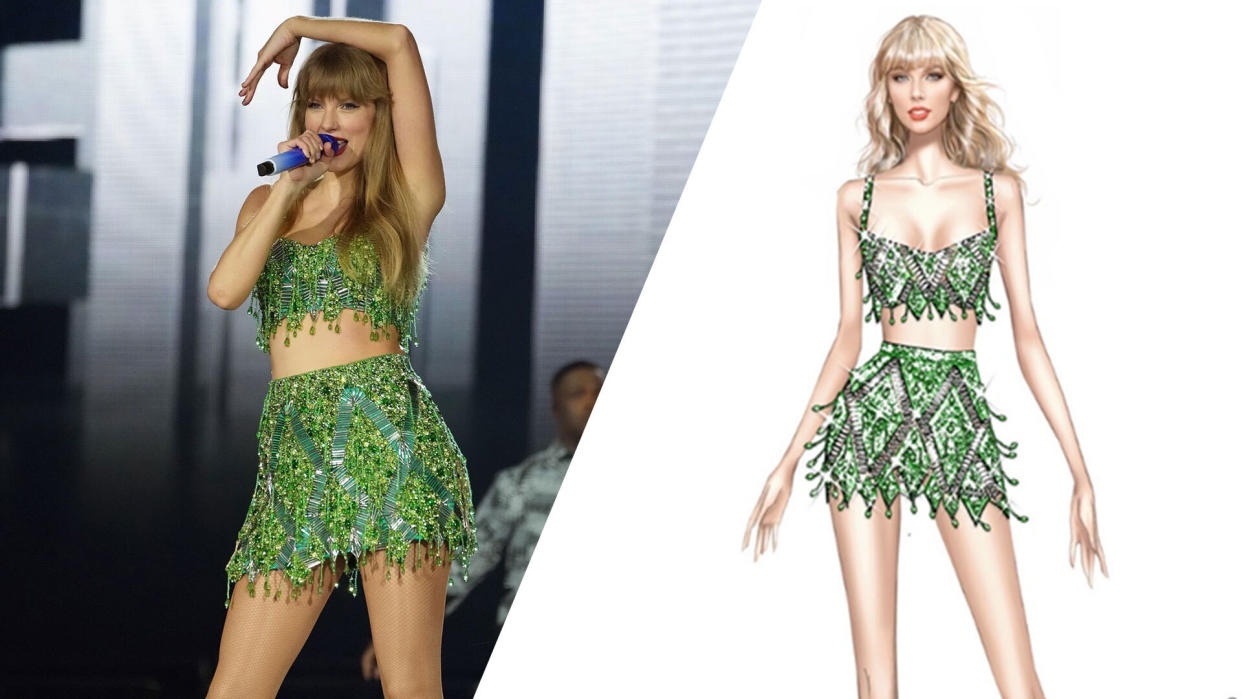 Taylor Swift's concert fashion was all the rage as she kicked off the first leg of her tour. Seeing her Robert Cavalli designs from sketch to stage adds an extra layer to both artists' creative visions. (Photos courtesy of Roberto Cavalli) 