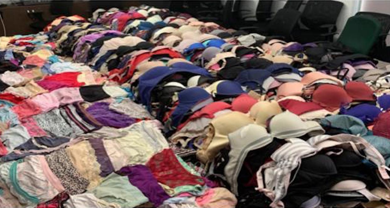 Police seized more than 2,500 female undergarments from a theft suspect. (PHOTO: Singapore Police Force)