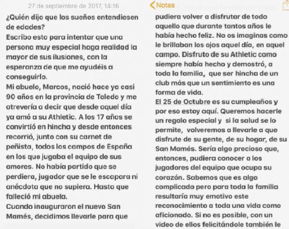 Así comienza el texto que Gemma compartió en Twitter. Foto: Twitter.com/_GemaTorres_