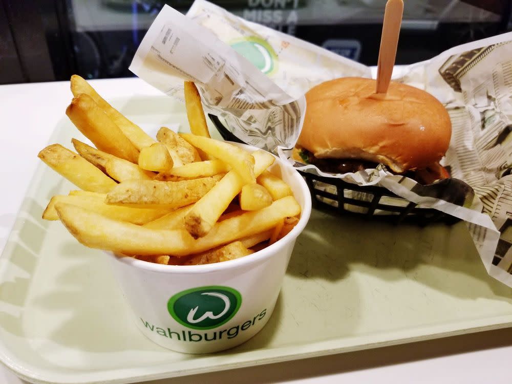 Wahlburgers fries and burger