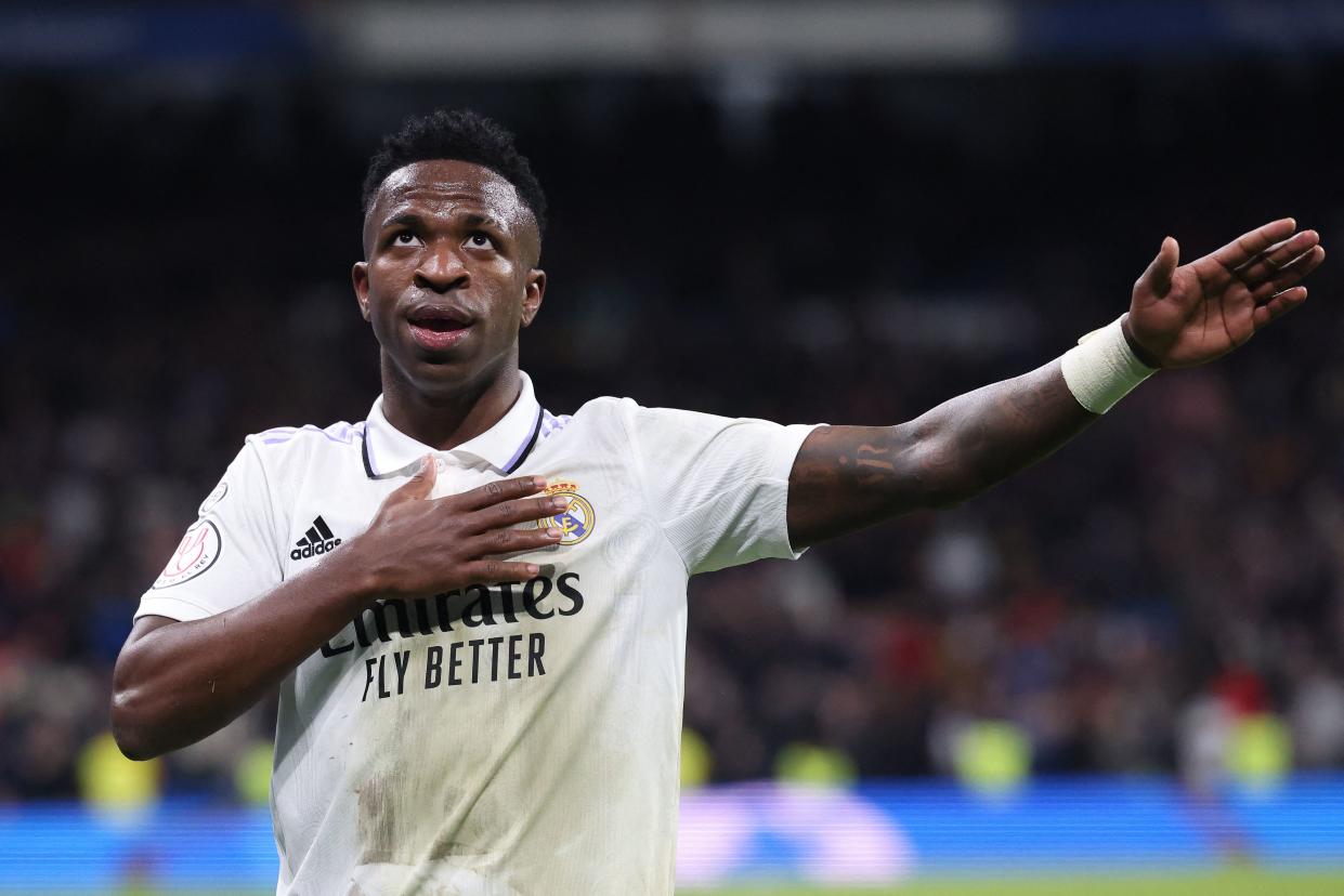 Vinicius Junior fue víctima de racismo previo al juego contra el Atlético de Madrid. (Foto: PIERRE-PHILIPPE MARCOU/AFP via Getty Images)