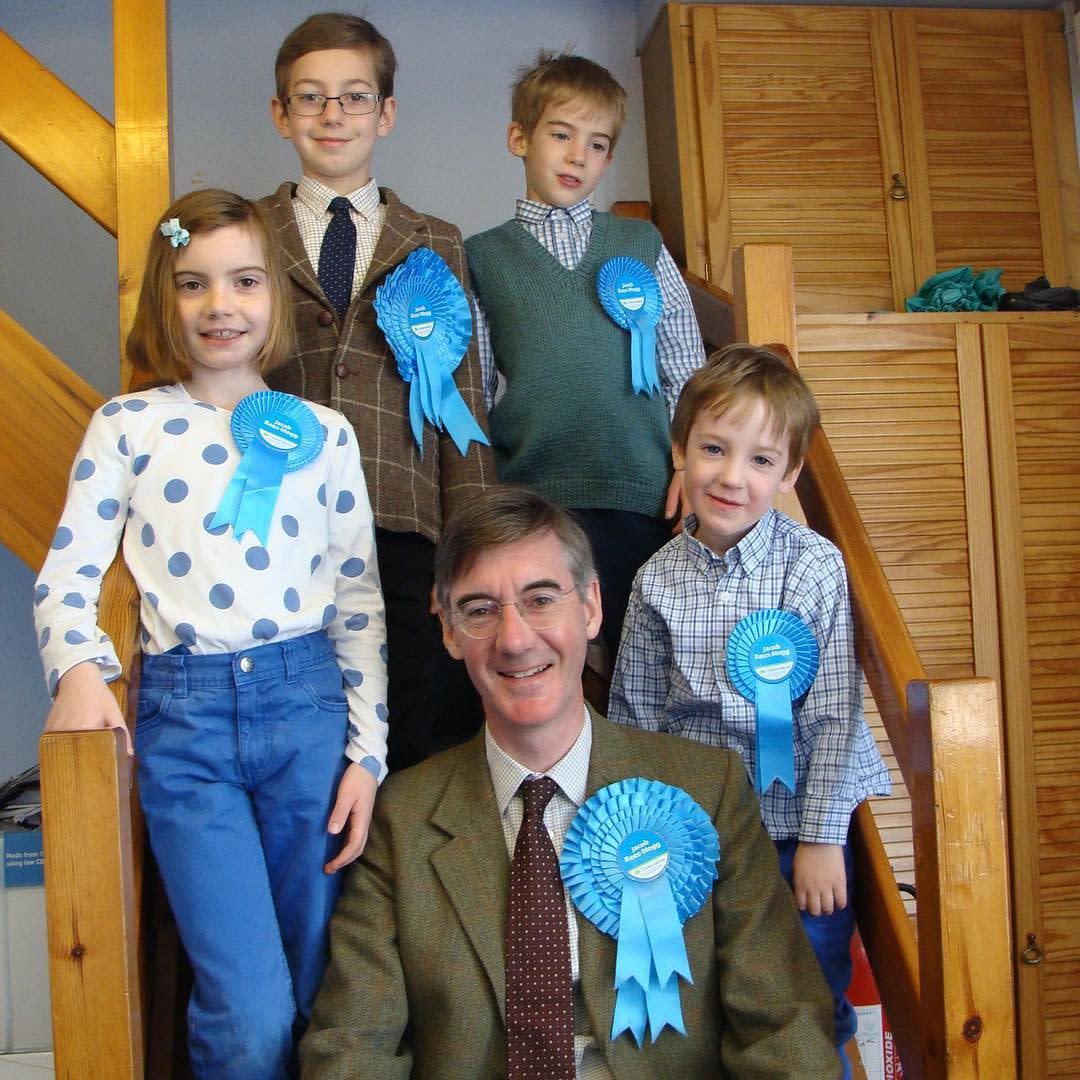 Jacob Rees-Mogg and four of his children