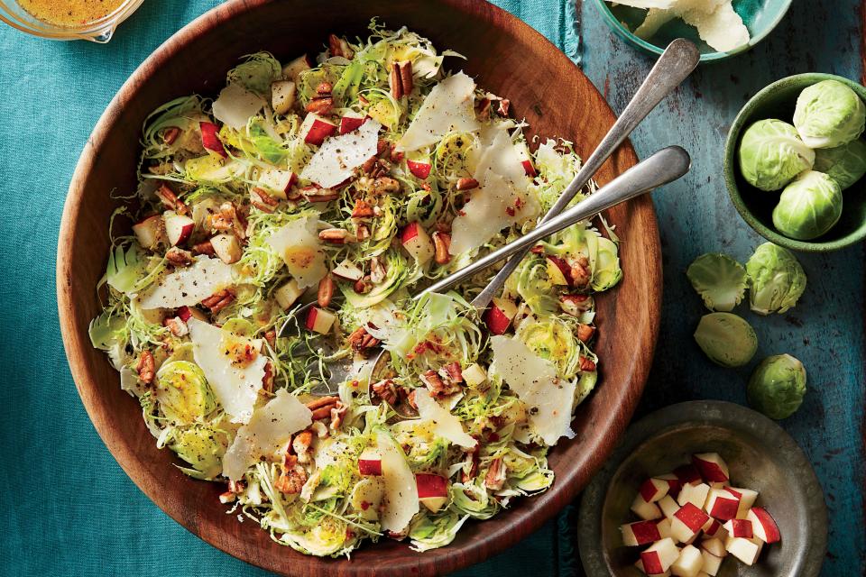 Brussels Sprout Slaw with Apples and Pecans