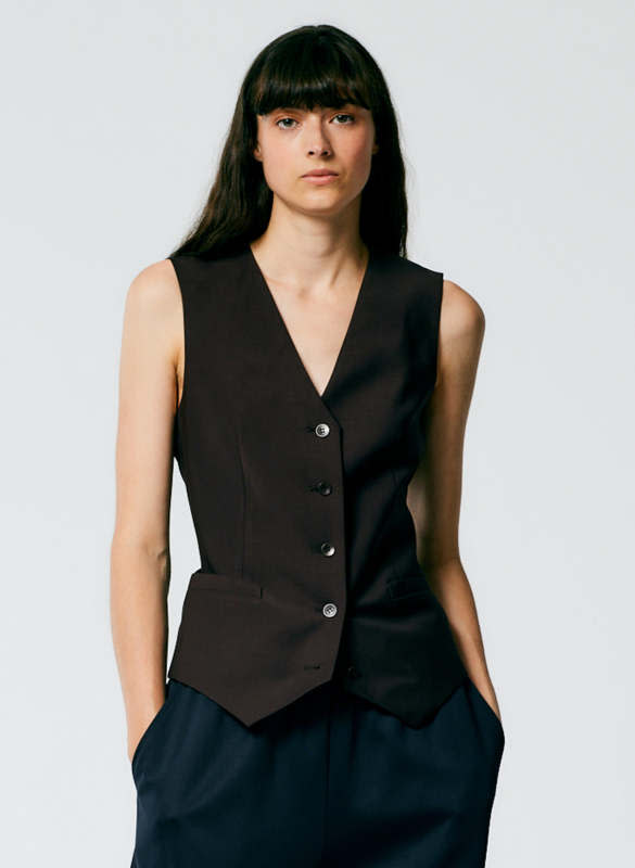 <p>Tibi Tropical Wool Vest, $375, <a href="https://tibi.com/collections/all/products/tropical-wool-vest-dark-brown" rel="nofollow noopener" target="_blank" data-ylk="slk:available here;elm:context_link;itc:0" class="link ">available here</a> (sizes 00-14)</p>