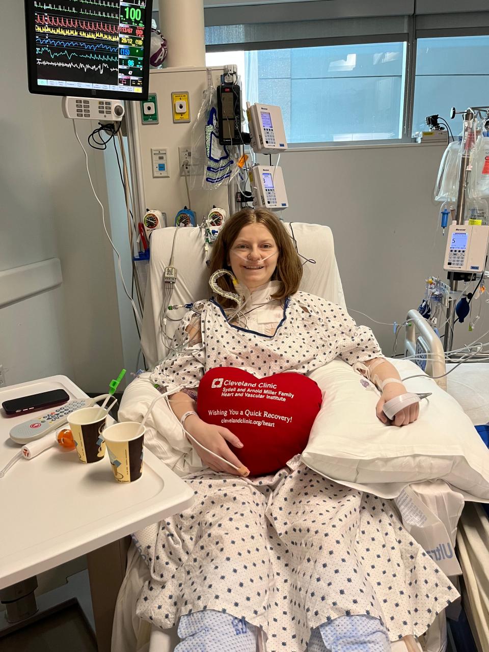 Katherine Schroeder-Herrmann recovers from a heart transplant last year at the Cleveland Clinic.