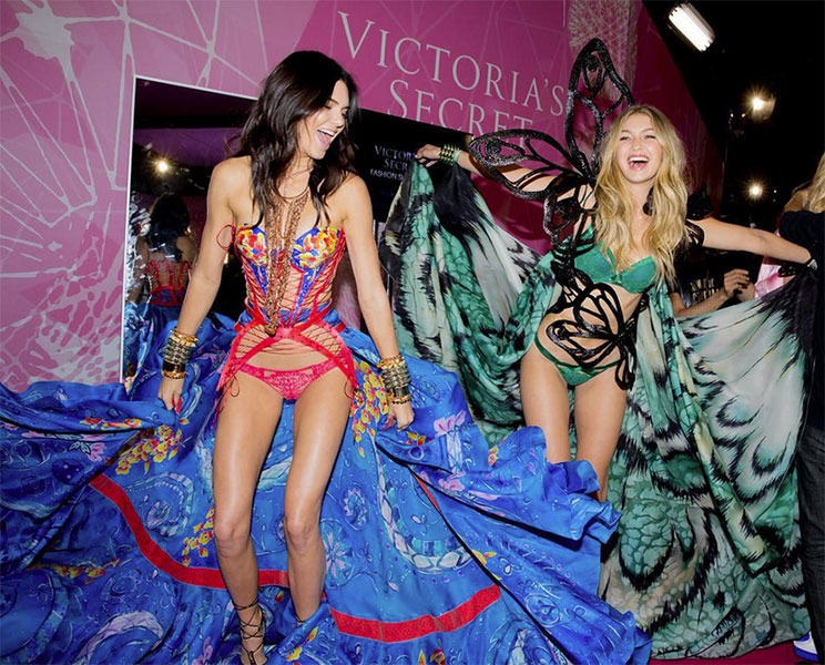 Kendall Jenner and Gigi Hadid at the Victoria's Secret show.