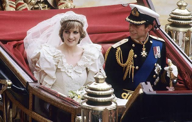 Diana made a statement with the tiara she chose to wear on her wedding day. Photo: Getty