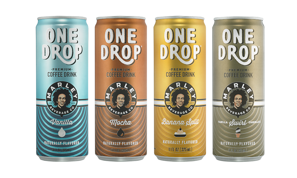 Marley One Drop canned beverages.