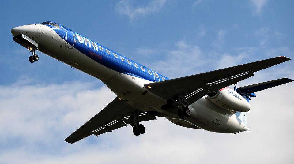 Grounded: A Flybmi plane. Photo: Rui Vieria/PA