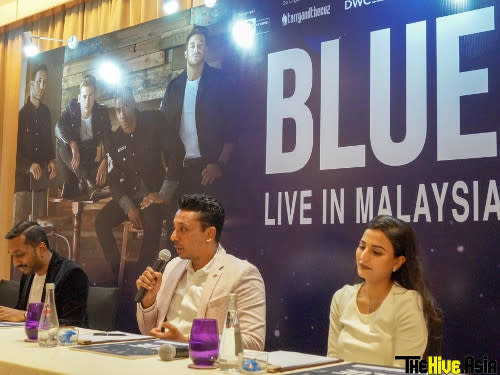 Kesuvan Purusotman (CEO - KC & Friends), Terence Conrad (CEO - TerryandThe Cuz) and Karina Grewal (TerryandThe Cuz) at the press conference, where they revealed that they've been working on bringing Blue to Malaysia since last year.