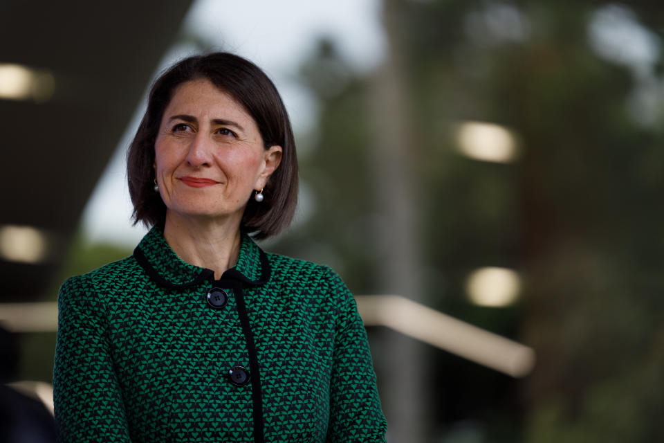 NSW Premier Gladys Berejiklian is seen during a press conference in Sydney.