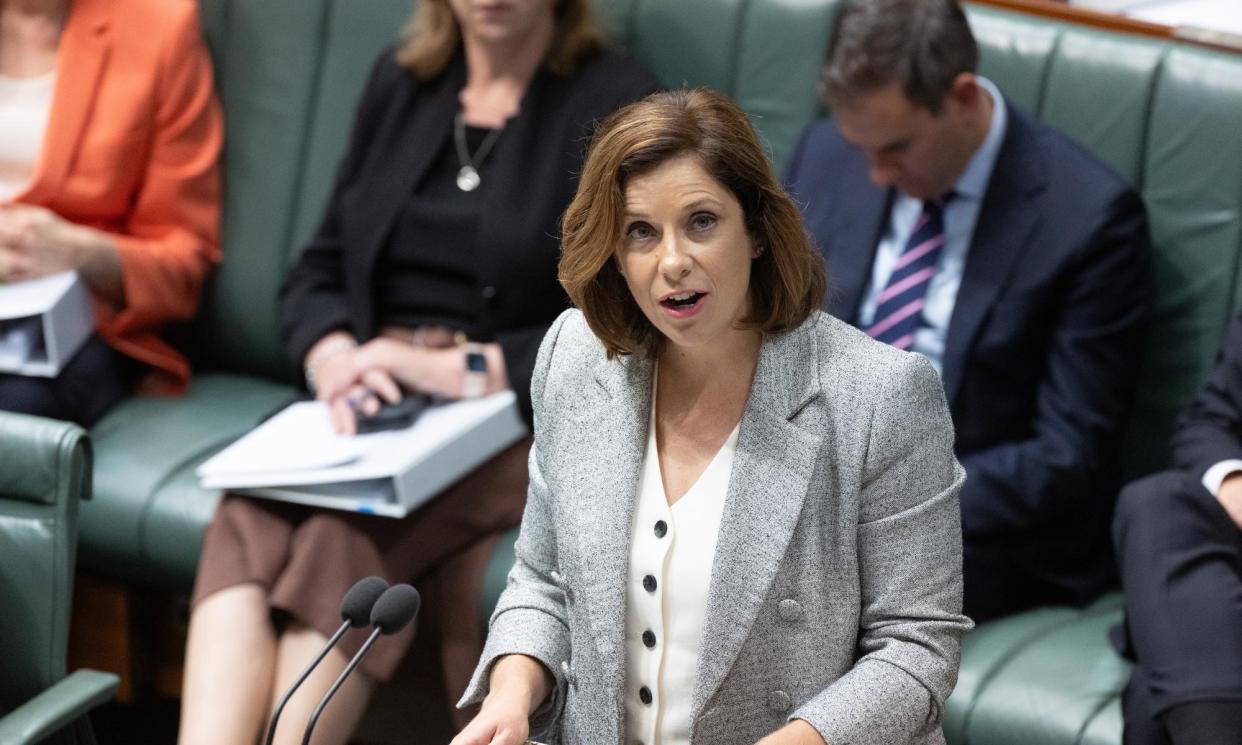 <span>Minister for aged care Anika Wells introduces the Aged Care bIll 2024 into the House of Representatives on Thursday 12 September 2024. </span><span>Photograph: Mike Bowers/The Guardian</span>