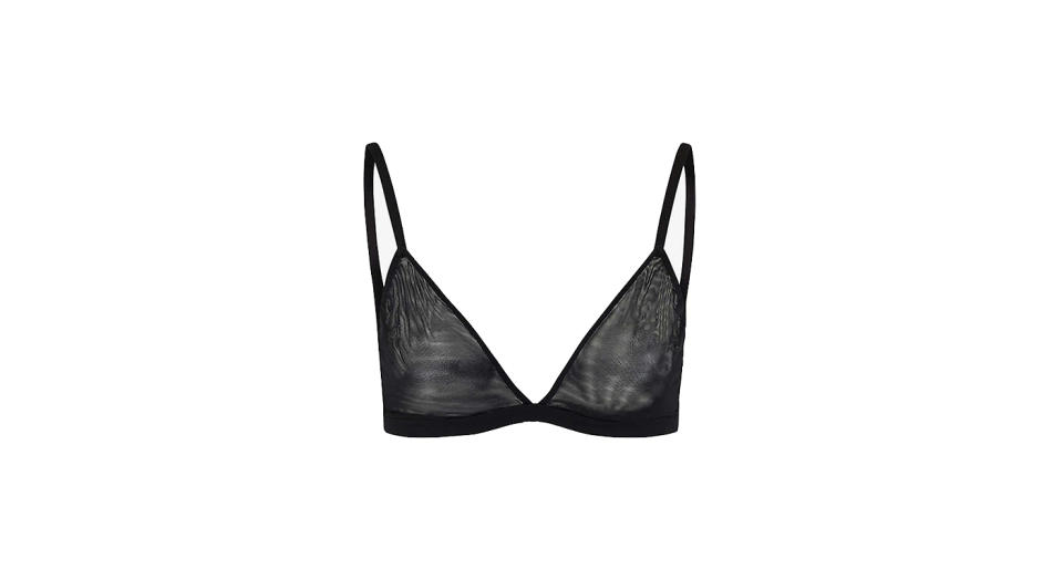 Triangle stretch-mesh bra