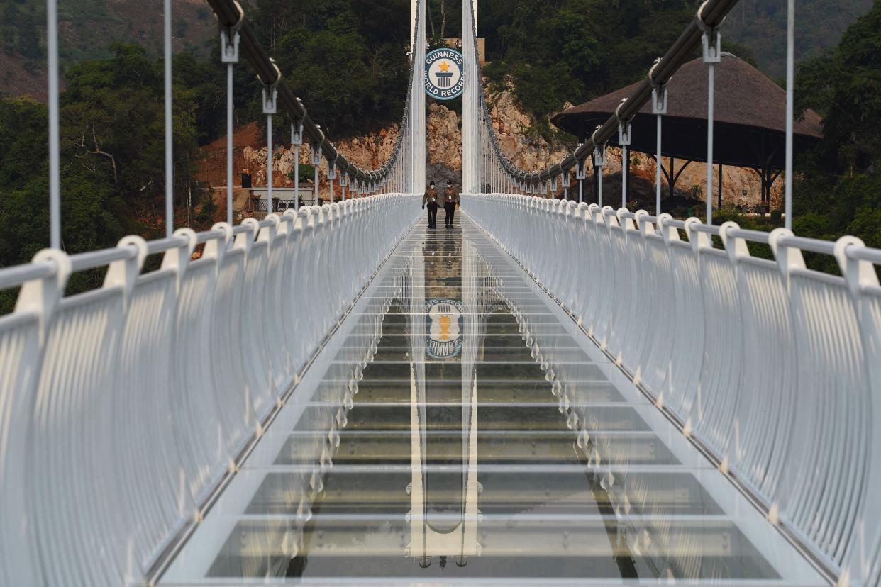 the Bach Long glass bridge in the Moc Chau district in Vietnam's Son La province