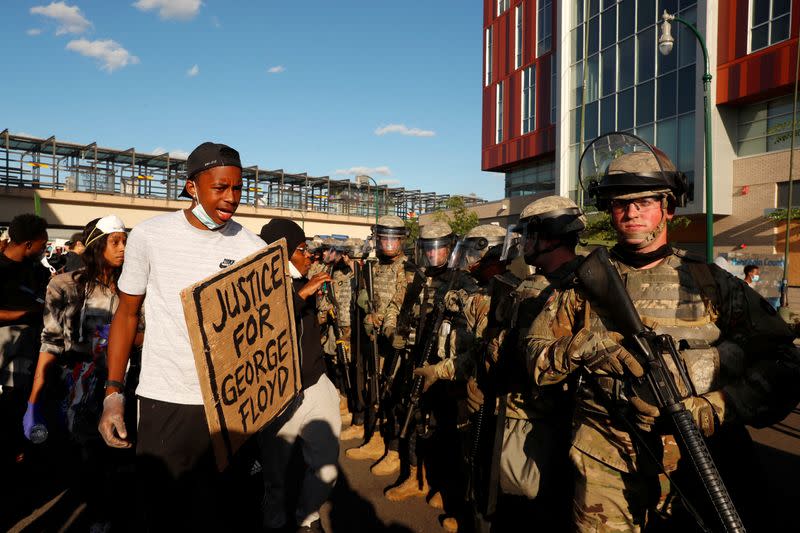 Protest following the death in Minneapolis police custody of African-American man George Floyd