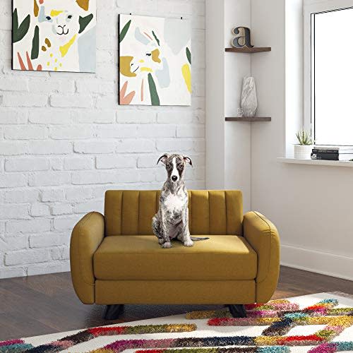 Novogratz Brittany, Small/Medium Size Pet Bed, Mustard Yellow Sofas (Amazon / Amazon)