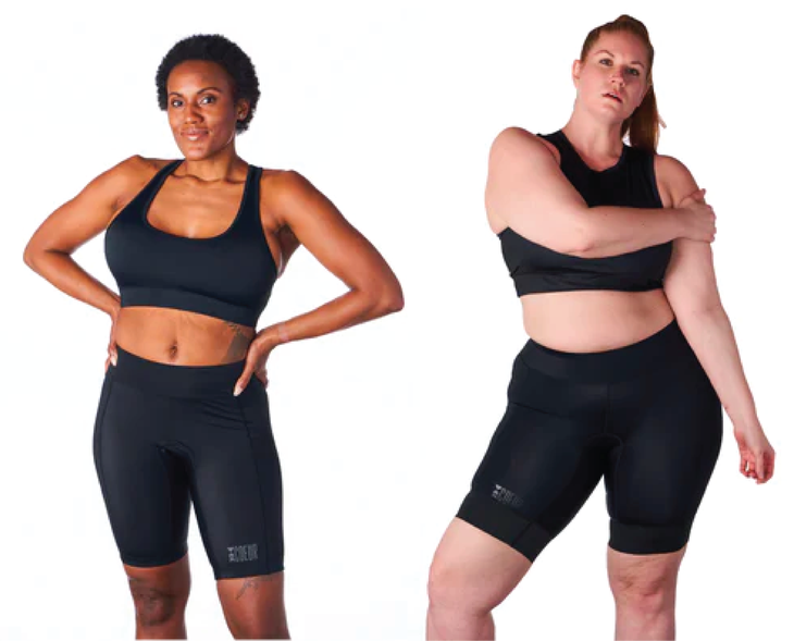 Women triathletes model the best size tri suits for large triathletes